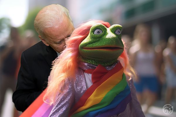 Pride Pepe with Joe Biden